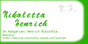 nikoletta henrich business card